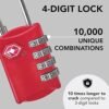 Secure Combination Cable Locks for Travel Luggage Suitcases Backpacks Toolboxes Red