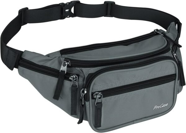 Waist Bag Hip Pack For Travel Hiking Running Outdoor Sports Large Black