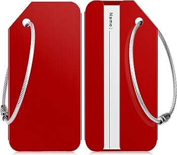 Luggage Tags for Suitcases Aluminum Privacy Protection Bag Tags Luggage Identifier Travel Accessories Essentials Red