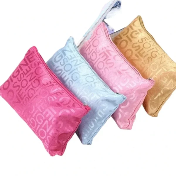 Portable Women Cosmetic Bag Cute Beauty Zipper Travel Letter Makeup Bags Pouch Toiletry Organizer Holder