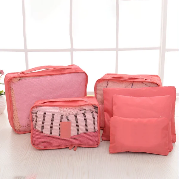 6 In 1 Travel Organizer Sets Clothes Storage Bags Luggage Pouches Organizer Bag Beg Sandang