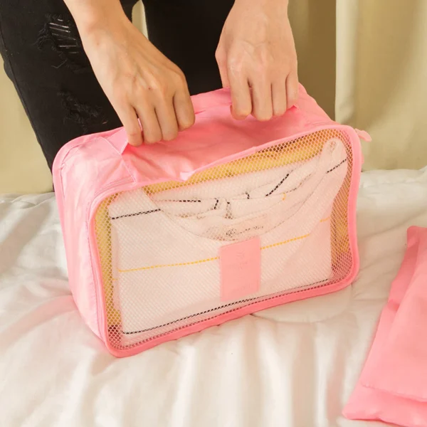 6 In 1 Travel Organizer Sets Clothes Storage Bags Luggage Pouches Organizer Bag Beg Sandang